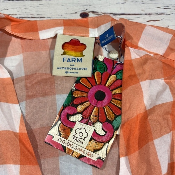 NWT Anthropologie Farm Rio Gingham Contrast Top & Skirt Set - Picture 3 of 12